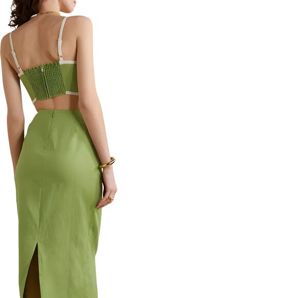 House of Harlow 1960 EUC Linen Contrast Crop Trop - Picture 3 of 11